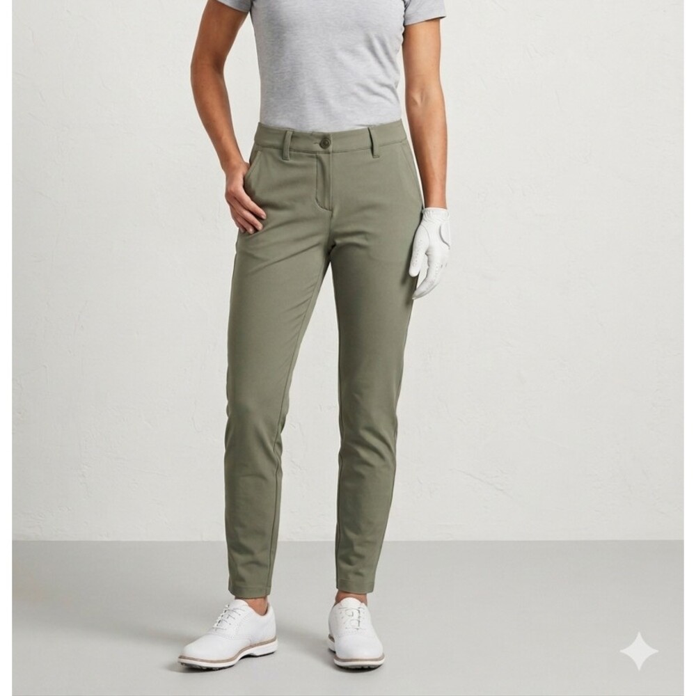 Women's Olive Track Pants - Slim Jogger Style
